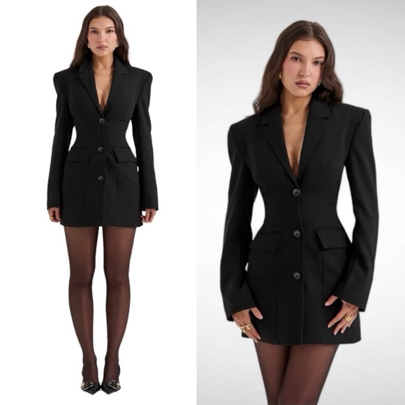 House of CB Dresses & Skirts - House of CB Amia Black Blazer Mini Dress Long Sleeve Size S Tall‎ NWOT